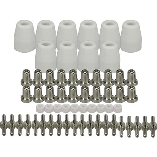 60Pcs Plasma Cutter Tip Electrodes & Nozzles Kit Consumable Accessories for LG-40 PT-31 Plasma Cutter Welding Tools