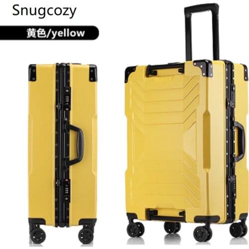 Snugcozy 100% aluminum frame 20/24/26/28 inch robot Rolling Luggage Spinner brand Travel High quality Suitcase