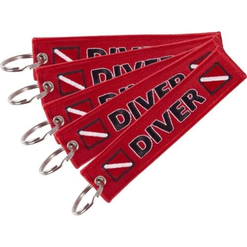 5PCS Emboridery Diver keychain keyring for Motorcycles and Cars Customzie keyring chains Key Fobs Fashion sleutelhanger Jewelry