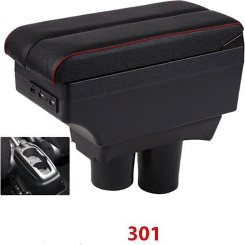 For Citroen c-elysee/ Peugeot 301 armrest central Store content Storage box with cup holder ashtray accessories 2012-2016