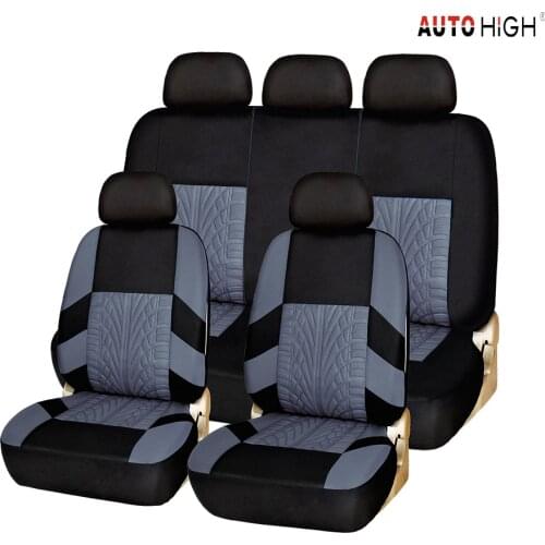 AUTOHIGH Brand Car Seat Covers Set Universal Fit Most Cars Covers with Tire Track Detail Styling Car Seat Protector