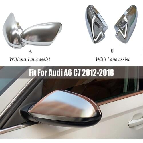 Rearview side Mirror Case For Audi A6 S6 C7 2012 2013 2018 Full Chrome Matt Finish Door Wing Mirror Cover Cap Shell Housing