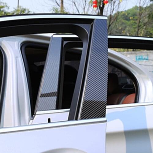 Carbon Fiber Car Window B-pillars Decorative Stickers For BMW G20 G28 3 Series 335i 335d 2019-2020 Car Styling Trim Accessories