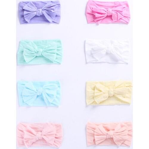 Newborn Knot Bows Nylon Headbands Baby Girls One size fits most Wide Nylon Headwraps Wide Nylon Head Wraps 27 Colors available