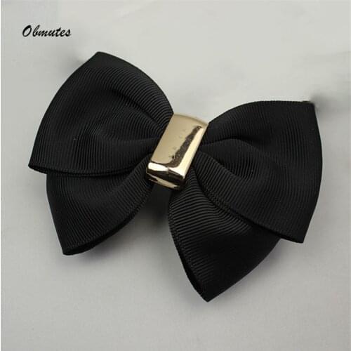 1 Pair Fashion Assorted Color Double Layer Satin Bow Shoe Clips 3.7inch Vintage Style Glamour Bows