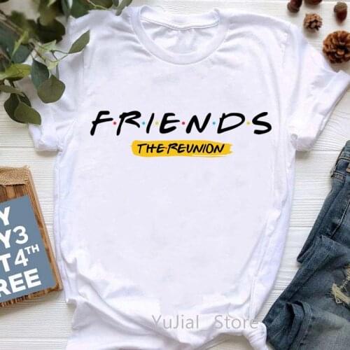 Watercolor Friends The Revnion Print T Shirt WomenS Clothing Vogue Friends TV Show Tee Shirt Femme Harajuku Shirt Summer Tops