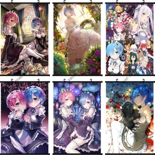 Canvas Painting From Zero To Life In Another World Anime Posters and Prints Wall Art Nordic Pictures for Living Kids Room Decor