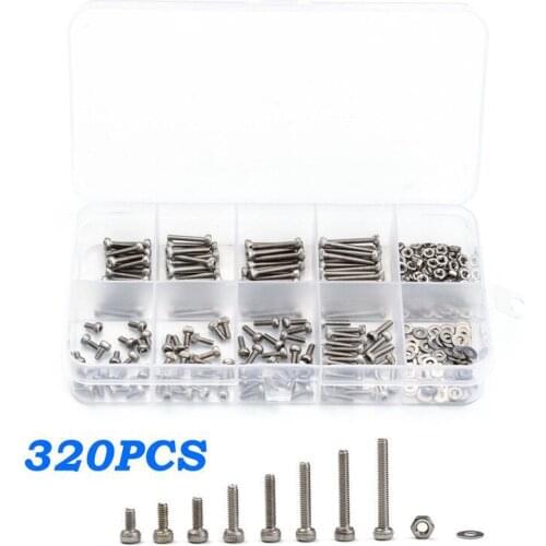 Cup head inner-hexagon screw,nut flat washer combination suit 304 Stainless Steel M2 cup head inner-hexagon screw suit 320 grain