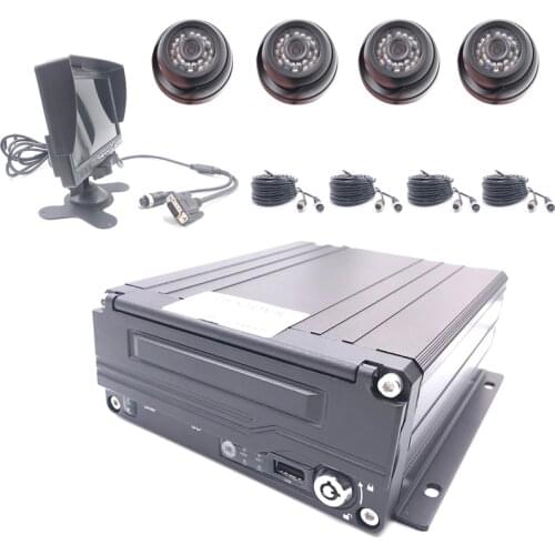 Bus hard disk monitor set ahd 4 channel camera monitor mdvr mobile DVR HD school bus vehicle navigation cables package 1080p
