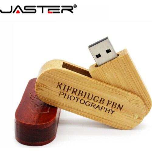 JASTER 1PCS free custom logo wooden portable Wood USB Flash Drive pen drive 4GB 16G 32GB 64GB Memory stick U dick wedding gifts