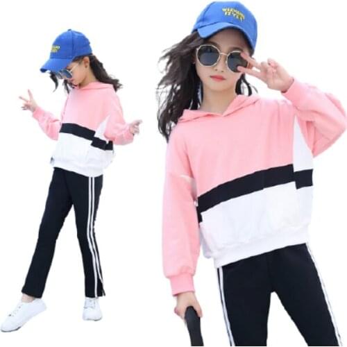 Fashion Girls Clothes Autumn Long Sleeve Size for 4 6 8 10 12 14 Years old Children Clothing Set 2021 New Cute Red Sports Suit