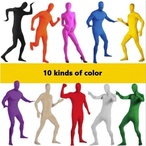 Adult Full Body Zentai Suit Custome for Halloween Men Second Skin Tight Suits Milk Fiber Bodysuit Cosplay Costumes