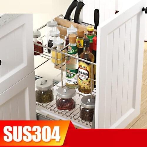 Organizador Armario Kuchnia Pantry Mutfak Stainless Steel Cocina Cozinha Organizer Kitchen Cabinet Cestas Para Organizar Basket