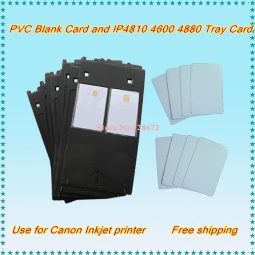 1PC ID Card Tray + 119PCS PVC White Card For Canon IP4600 IP 4700 4760 4820 4850 4880 4910 4980 MP630 640 MG 5250 6120 8150