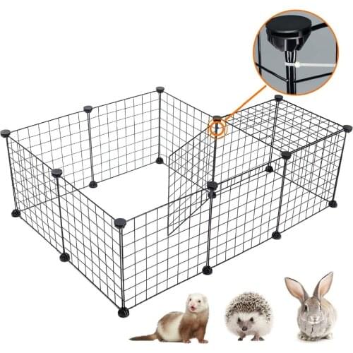 Pet Playpen Iron Fence Collapsible Puppy Kennel House Exercise Security Gate Dogs Supplies Cat Crate Rabbits Guinea Pig Cage
