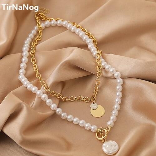 South Korea Multilayer Baroque Imitation Pearl Necklace Femininity Collarbone Chain Jewelry Gifts