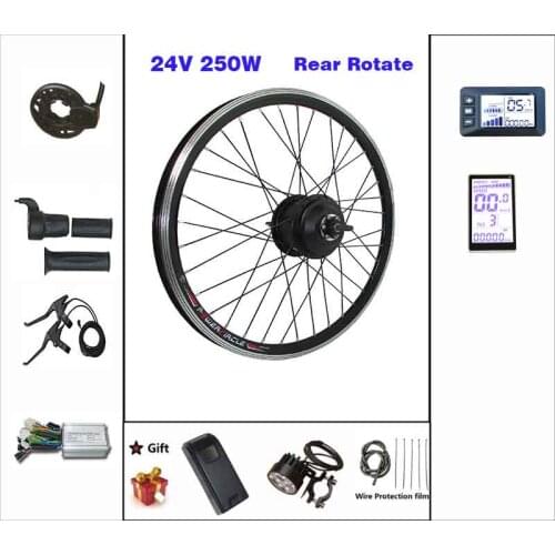 Electric Bike Conversion Kit 24V 250W Maxperfect Rear Rotate hub Motor 16-28/29 inch 700c wheel with LCD Display E-bike Kit