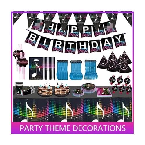 Music Note Party Decorations and Birthday Supplies Includes Balloons Kit Gags Plates and Napkins Package for Girls and Boys