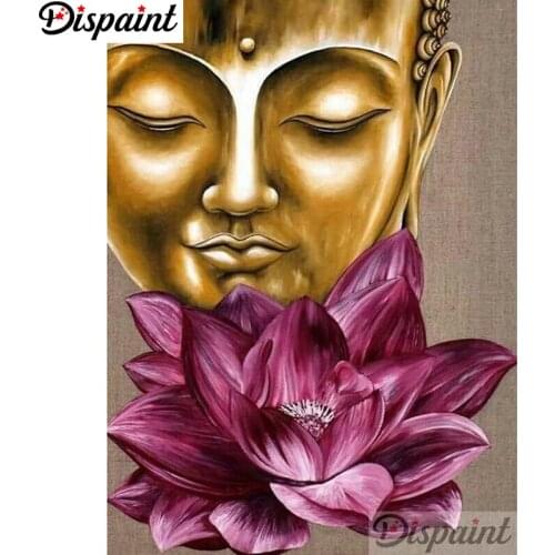Dispaint Full Square/Round Drill 5D DIY Diamond Painting "Buddha statue" Embroidery Cross Stitch 3D Home Decor A12930