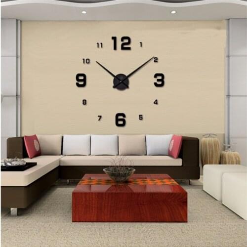 Diy Wall Clock 3d Roman Word Large Wall Clock Living Room Watch Modern Quartz Minimalist Wall Sticker Clock Home Decor 2021 New