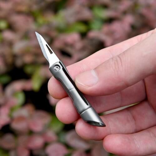 Titanium Alloy Bamboo Knife Mini Folding Knife Portable EDC Keychain Pendant Unpacking Express Knife