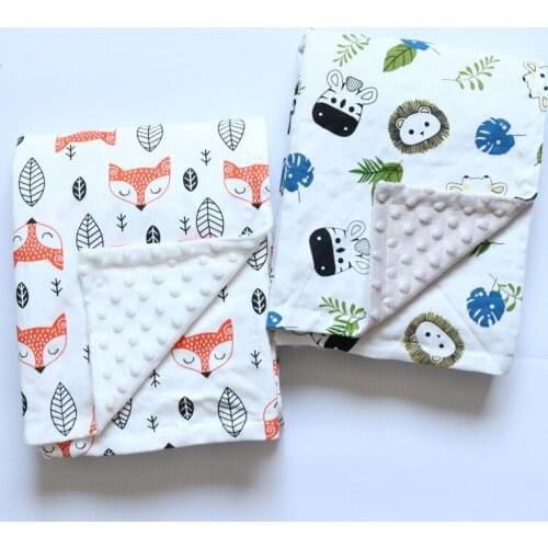 Newborn Baby Blanket Cotton Fox Lion Thermal Swaddle Blankes Super Soft Infant Bebe Bedding For Kids Baby Wrap Quilts 75x120CM