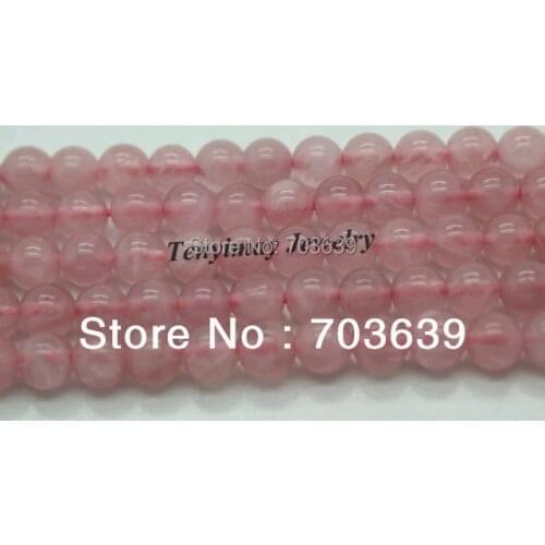 Wholesale 5 Strands(about 32pcs/strand) 12mm Pink Quartz Semi-precious Stone Loose Beads Free Shipping