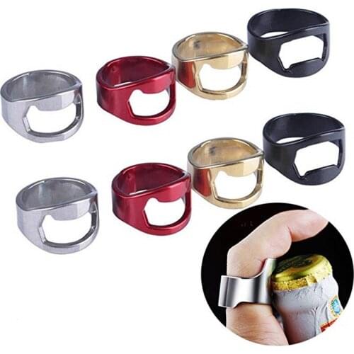 Finger Ring-Shape Beer Bottle Opener Stainless Steel Beer Openers Kitchen Bar Opener Tools about 22mm Bottle Opener Bar Tools