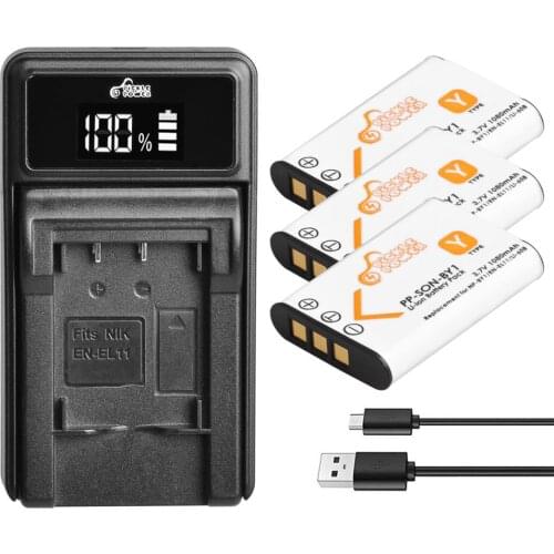 NP-BY1 NP BY1 Battery + LED USB Charger for NP-BY1 EN-EL11 LI-60B DLI-78 DB-L70 DB-80 Sony HDR-AZ1 Nikon Coolpix S550 S560