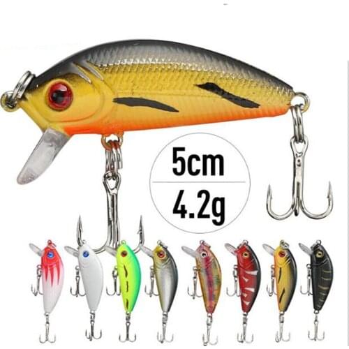 2pcs/lot 5cm 4.2g 8 colors top water long shot minnow artificial hard crank mini fishing lure