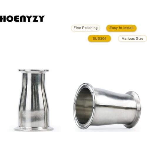 Flow O/D 25/32/38/51/63/76/102mm Reducer Stainless Steel 304 Sanitary Ferrule 50.5/64/77.5/91mm Concentic Pipe Fitting Tri Clamp