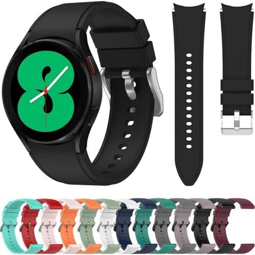 20mm WatchBand Silicone Strap For Samsung Galaxy Watch 4 44mm / Samsung Galaxy 4 Classic 46mm Smart Sport Wristband Bracelet
