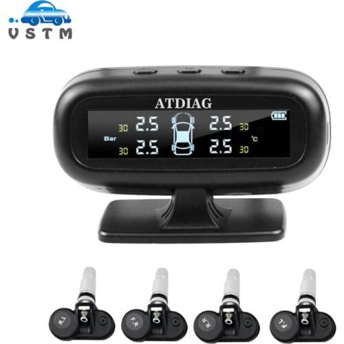 Original Solar TPMS Car Tire Pressure Alarm Monitor System Display Intelligent Temperature Warning Fuel Save with 4 Sensors tpms
