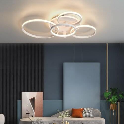 New Modern led Chandelier kitchen lamp RC Dimmable APP Circle rings designer for living room bedroom ceiling chandelier fixtures