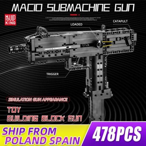 MOULD KING 14012 Building Blocks Gun Toys The Creative Ingram M10 Submachine Gun Model Assembly Bricks Kids Christmas Gifts