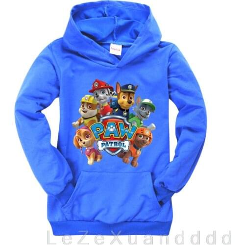 Anime Paw Patrol Hoodies Cotton Autumn and Winter Thickening Sweatshirt Long Sleeves Cartoon Childrens Clothing