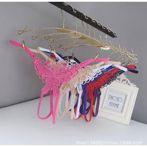 Womens Sexy lingerie Thongs G-string Underwear Panties Briefs Ladies T-back open crotch embroidery temptation T-shaped t-pants