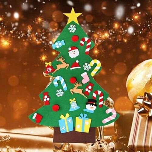 DIY Felt Christmas Tree New Year Gifts Kids Toys Artificial Tree Wall Hanging Ornaments Christmas Decoration For Home