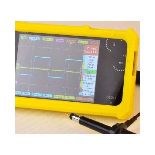 Yellow Case as Gift CCDSO Mini Digital Oscilloscope DS212 DSO212 Thumb Wheel 1MHz 8MB LCD Display Handheld Pocket Osciloscopio