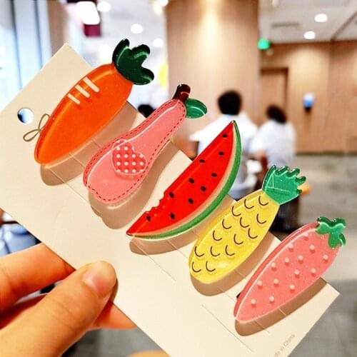 New Fashion Watermelon Pineapple Strawberry Pear Carrot Hairpin Girl Wild Bangs Cute Hair Clip Headwear Hair Accessories