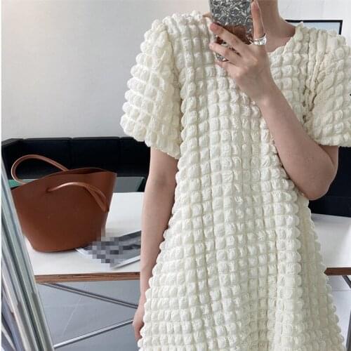 2021 New Summer Elegant Ladies Dress Loose Solid Color Women Dresses Cotton Fashion Casual High Quality Female Dress T315