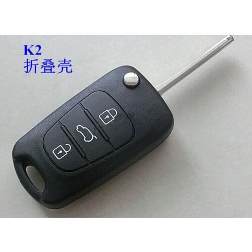 10PCS/lot For Kia K2 K5 Flip Folding Remote Key Shell Case 3 Button Fob Key Cover