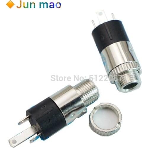 10Pcs PJ392 3.5MM Stereo Female Sockect Jack with Screw 3.5 Audio Headphone Connector PJ-392 Cylindrical Socket