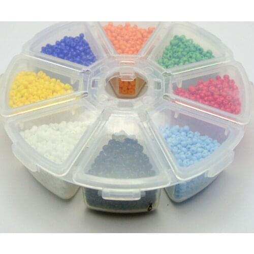100 gram (6000pcs) Opaque Glass Seed Beads 2mm (10/0)+Storage Box