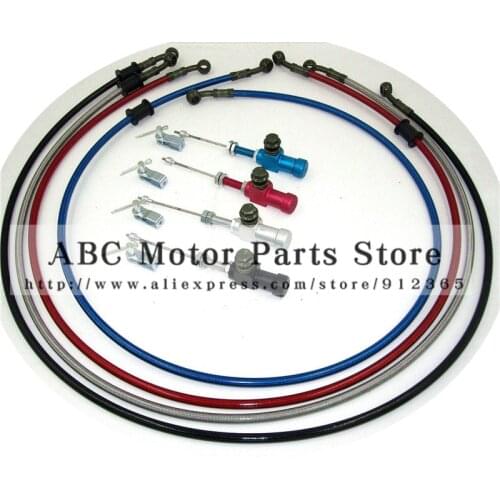 1200mm Colorful Motorcycle Hydraulic Reinforced Brake Or Clutch Oil Hose Line With master cylinder rod efficient transfer pump