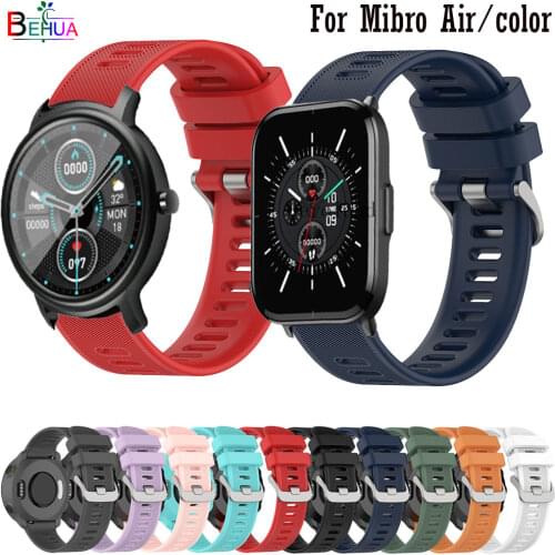 20mm WatchSrap For Xiaomi MiBro Color / Mibro Air / Haylou LS02 Smart Wristbands For Realme Watch Sport Silicone Watchband Belt