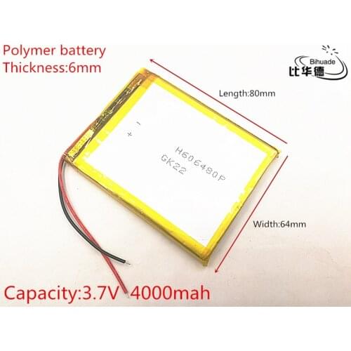 3.7V,4000mAH,606480 PLIB; polymer lithium ion / Li-ion battery for GPS,mp3,mp4,mp5