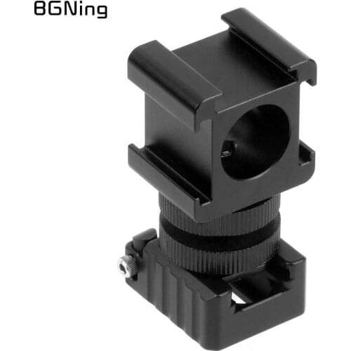 3 in 1 Cold Hot Shoe Adapter 1/4 Base Mount Microphone Monitor Stand Holder Bracket for LED Video Flash Light SLR Photography