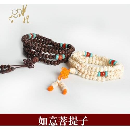 5mm Tibetan Buddhism 108 Tianyizi bodhi seeds interval Prayer Bead Mala Necklace