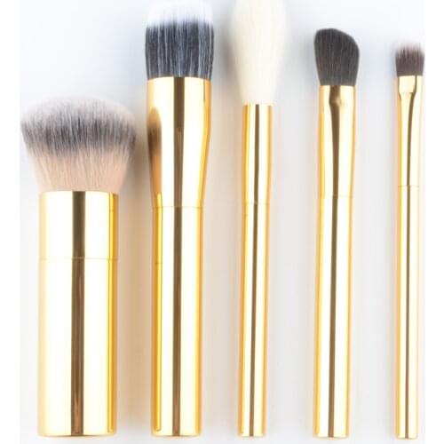 5pcs/Set Gold Make up brushes Set airbuki Foundation Blusher brush Highlight eye shadow blending make up kit brush
